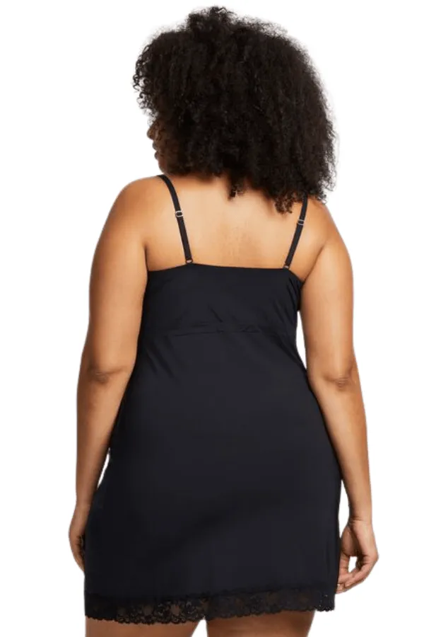 Bust Support Chemise w/ Cup Insert - Black