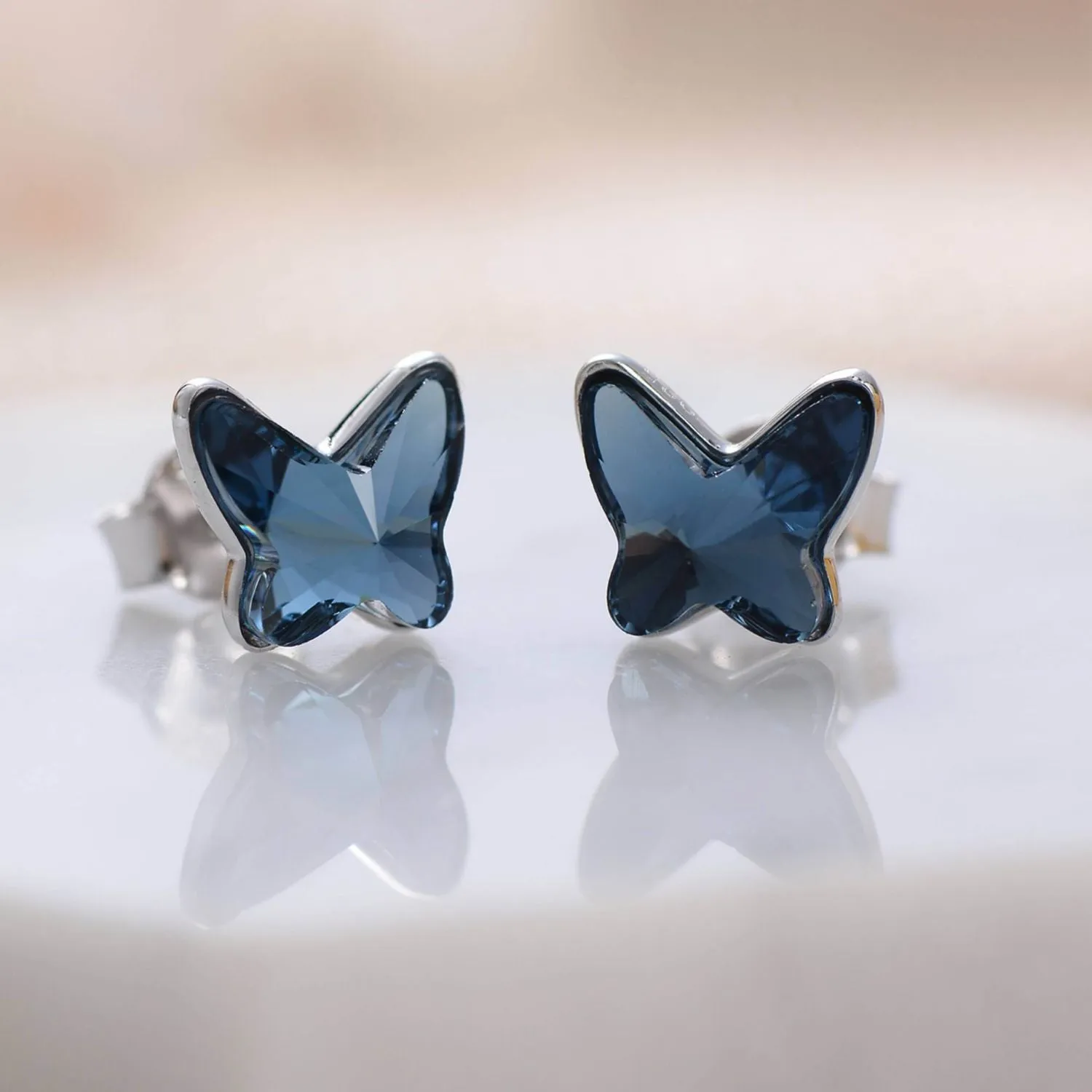 Butterfly Earrings with Austrian Crystals