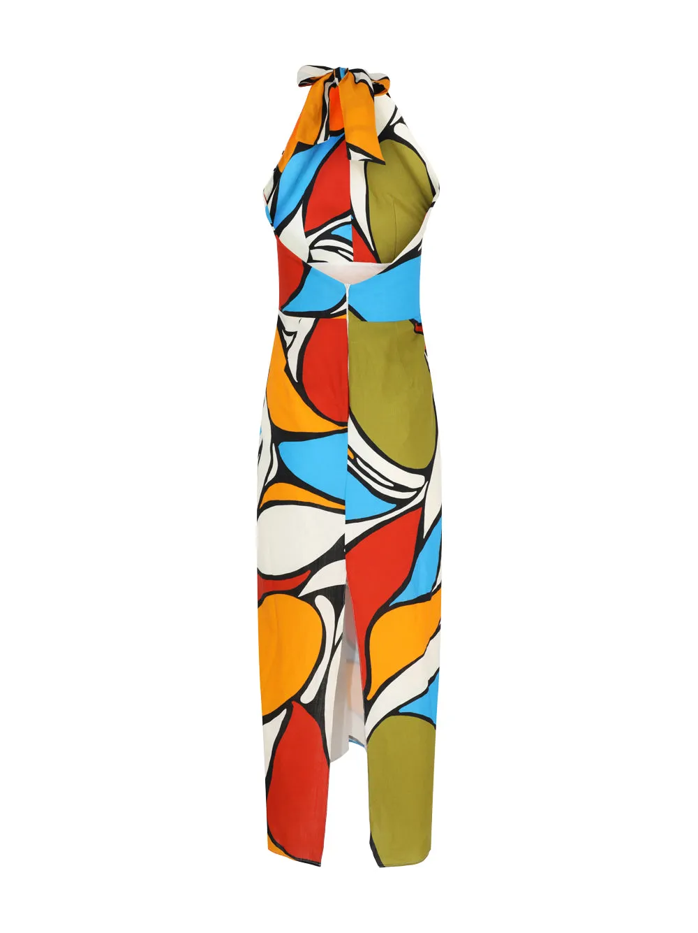 Cala de la Cruz Fiorella Halter Midi Dress in Vitral Multi