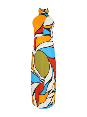 Cala de la Cruz Fiorella Halter Midi Dress in Vitral Multi