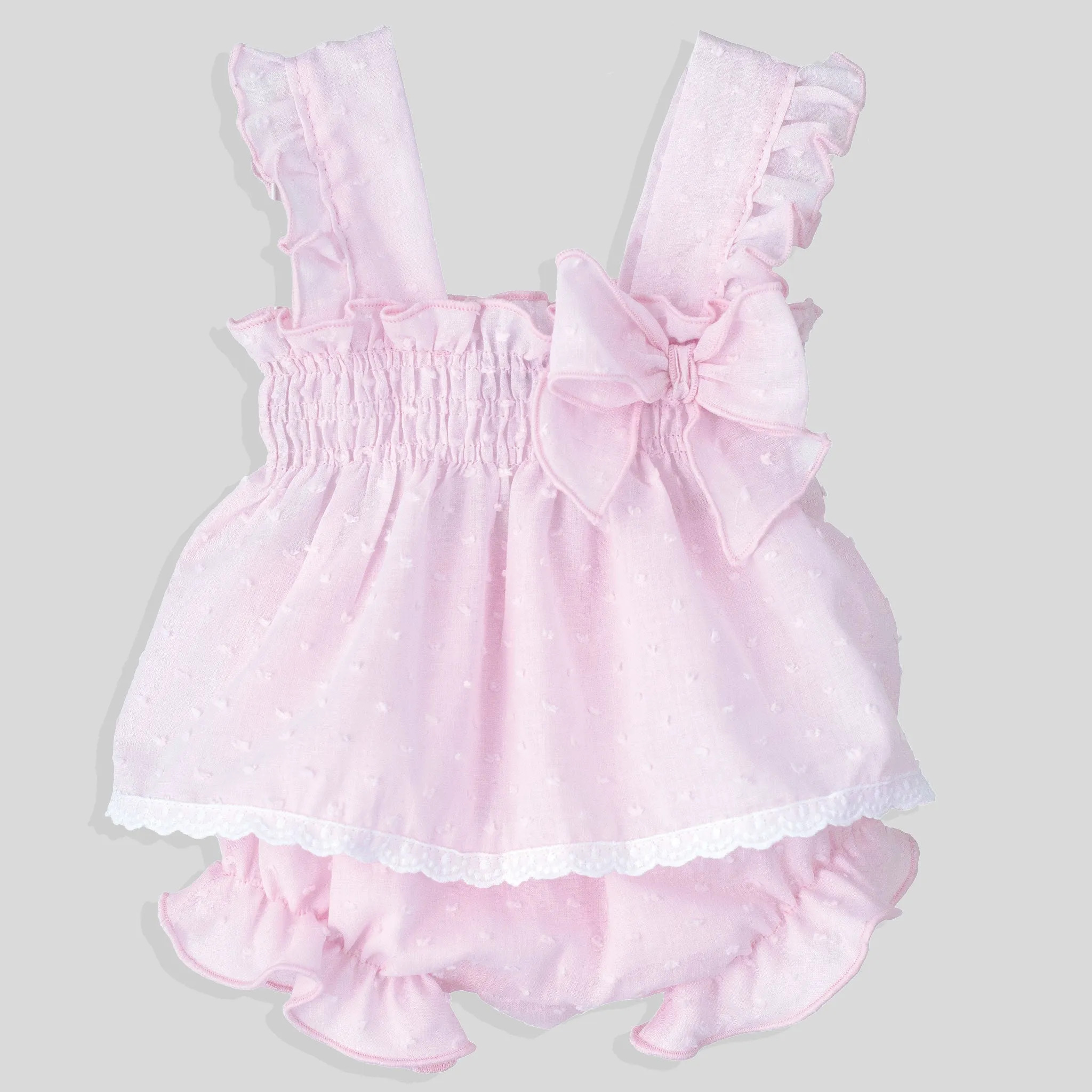 Calamaro Baby Girl 2-Piece Outfit – Pink Summer Dress & Jam Pants