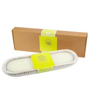 Cape Jasmine 5 Wick White Beaded Dough Bowl Candle -Spring Edition