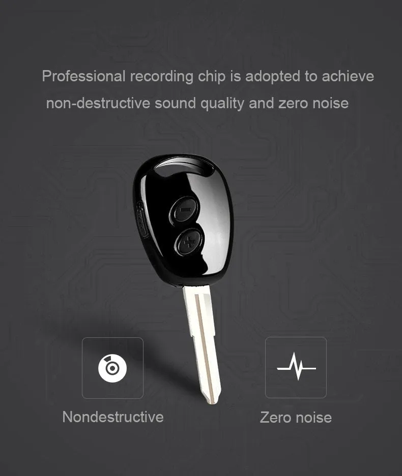 Car Key Digital Voice Recorder 38 Hour Sound Recording 192kbps .wav Format