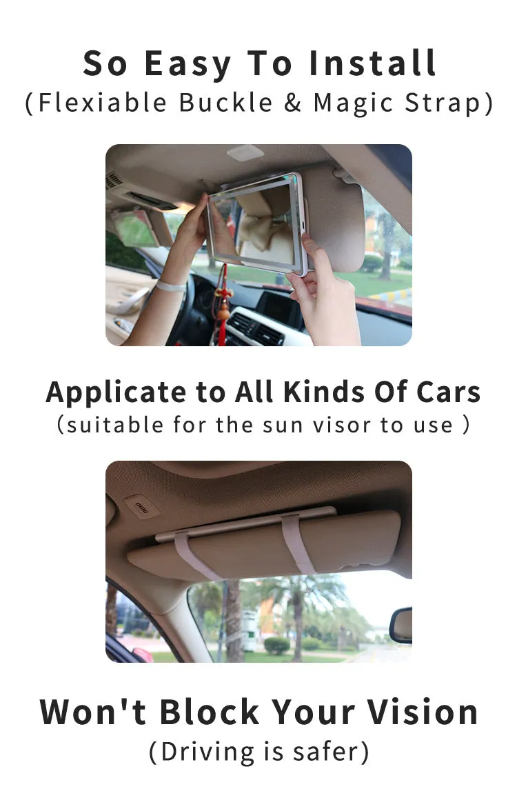 Car Makeup Mirror 3 colors light hanging in car Makeup mirror with led lights rechargeable 24pcs