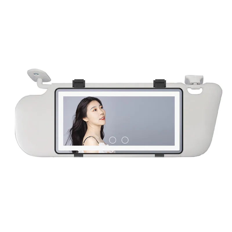 Car Makeup Mirror 3 colors light hanging in car Makeup mirror with led lights rechargeable 24pcs