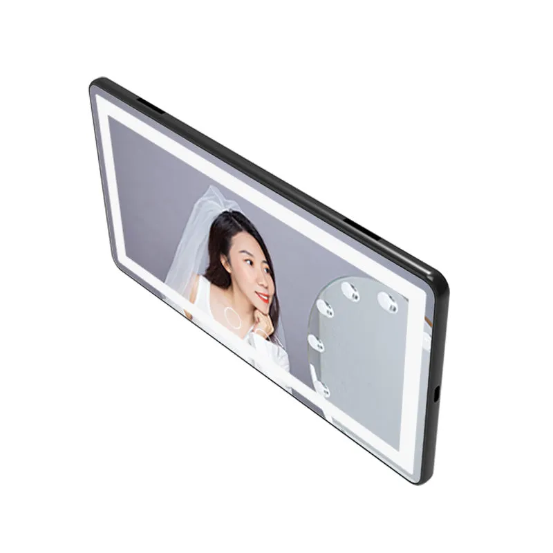 Car Makeup Mirror 3 colors light hanging in car Makeup mirror with led lights rechargeable 24pcs