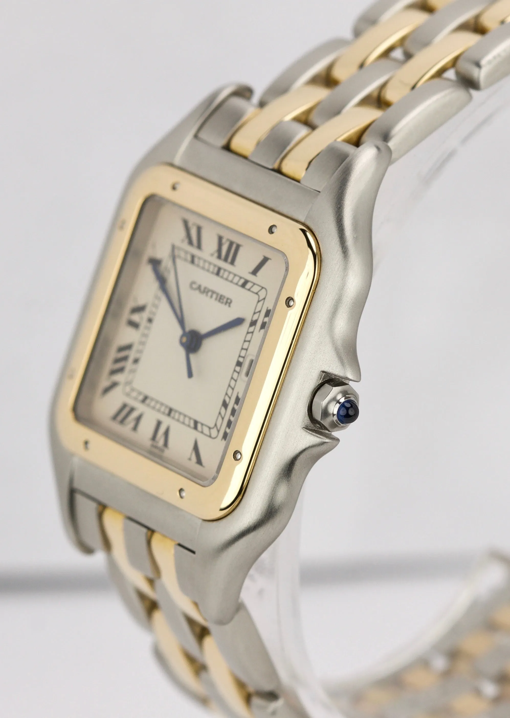 Cartier Panthere Jumbo Two Tone Gold Two Row Ivory 29mm Quartz Date Watch 8395