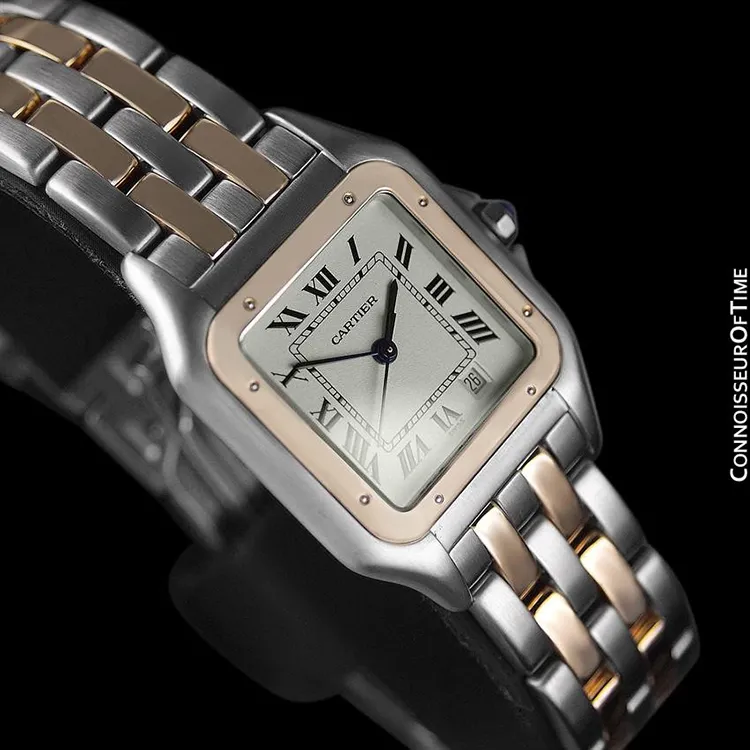 Cartier Panthere Two-Tone Mens Midsize / Unisex Watch, Date - Stainless Steel & 18K Gold - W25028B6