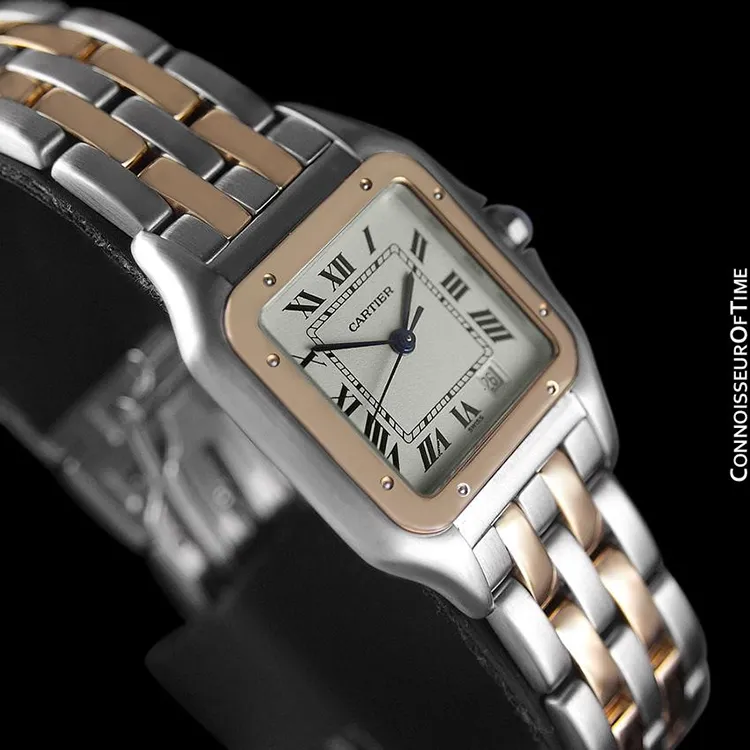 Cartier Panthere Two-Tone Mens Midsize / Unisex Watch, Date - Stainless Steel & 18K Gold - W25028B6