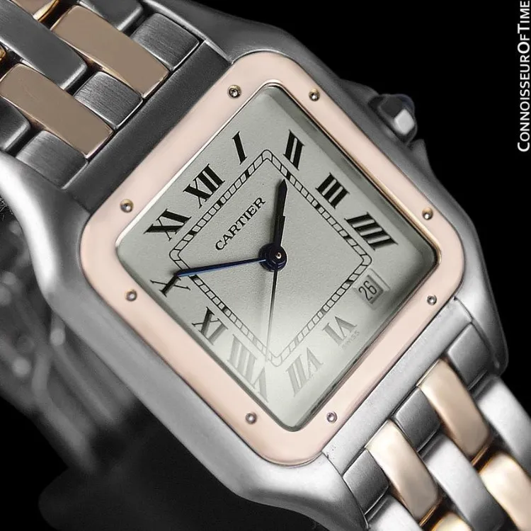 Cartier Panthere Two-Tone Mens Midsize / Unisex Watch, Date - Stainless Steel & 18K Gold - W25028B6