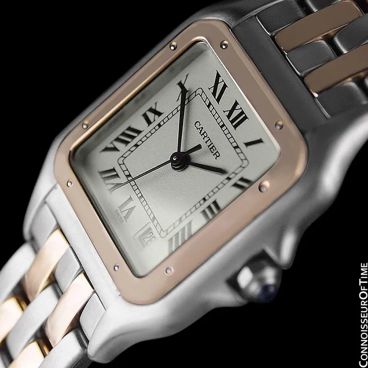 Cartier Panthere Two-Tone Mens Midsize / Unisex Watch, Date - Stainless Steel & 18K Gold - W25028B6