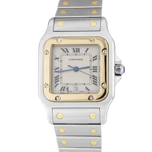Cartier Santos Galbee 187901 18k Gold Steel 29mm Roman Quartz Two-Tone Watch