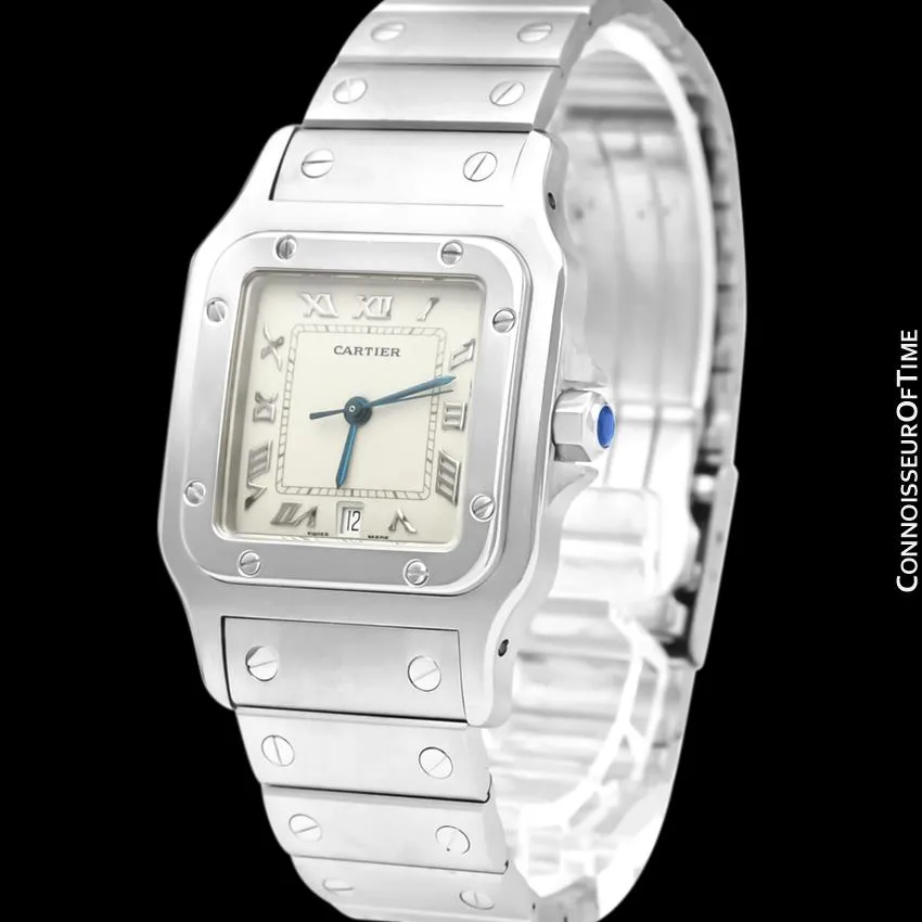 Cartier Santos Galbee Mens Midsize Unisex Watch with Date - Stainless Steel