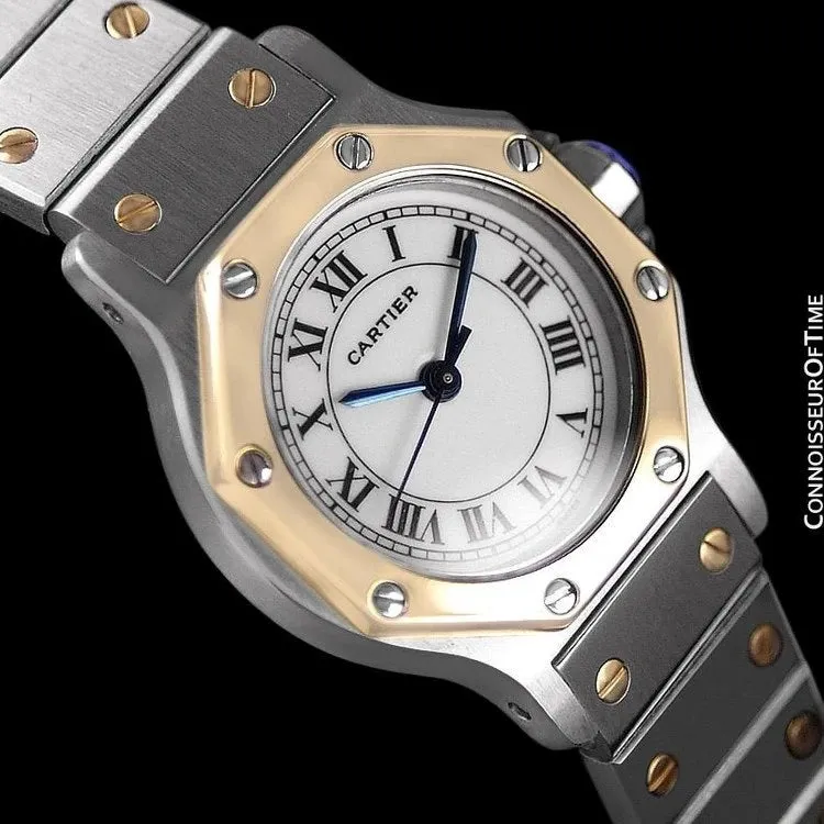 Cartier Santos Octagon Ladies Watch, Automatic - Stainless Steel & 18K Gold