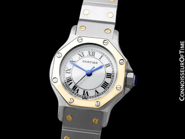 Cartier Santos Octagon Ladies Watch, Automatic - Stainless Steel & 18K Gold