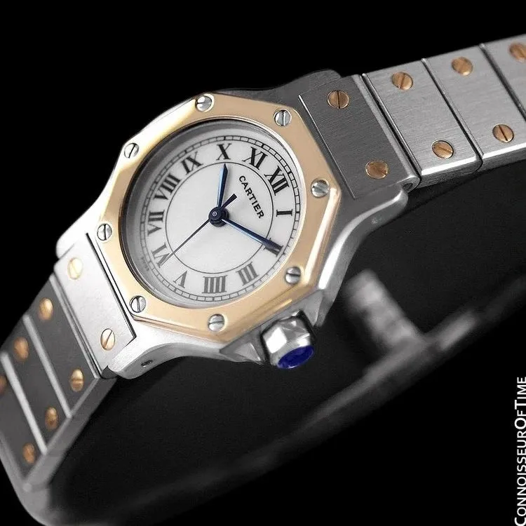 Cartier Santos Octagon Ladies Watch, Automatic - Stainless Steel & 18K Gold