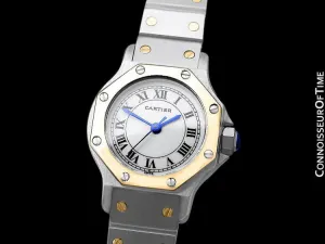 Cartier Santos Octagon Ladies Watch, Automatic - Stainless Steel & 18K Gold