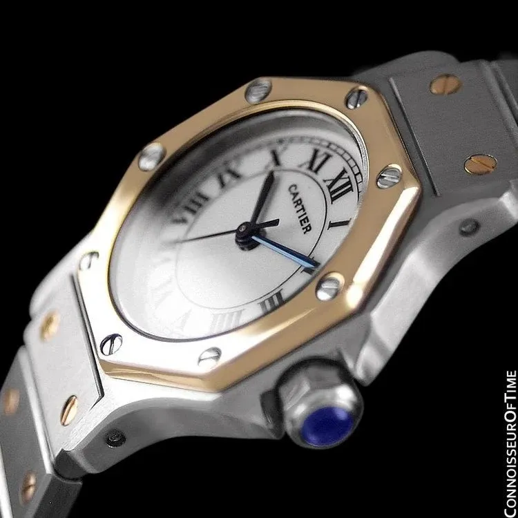 Cartier Santos Octagon Ladies Watch, Automatic - Stainless Steel & 18K Gold