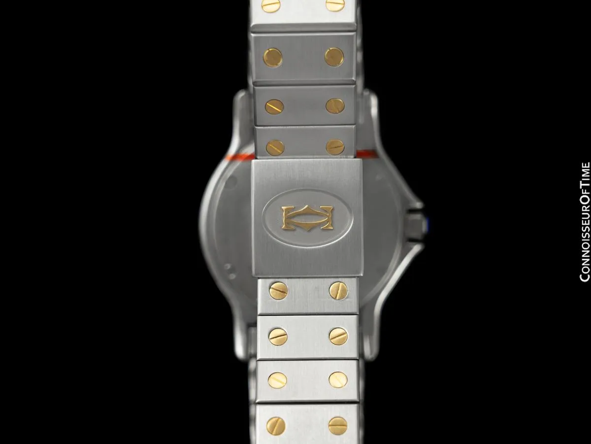 Cartier Santos Octagon Mens (Midsize) Quartz Watch - Stainless Steel & 18K Gold