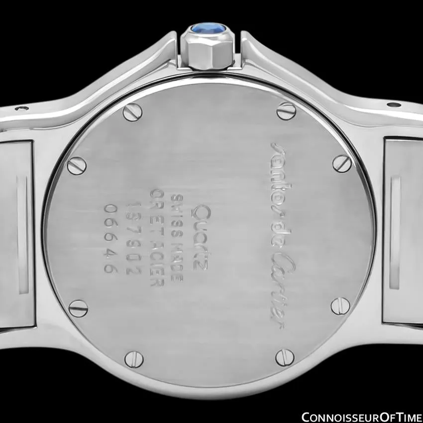 Cartier Santos Octagon Mens Midsize Unisex Quartz Watch - Stainless Steel & 18K Gold