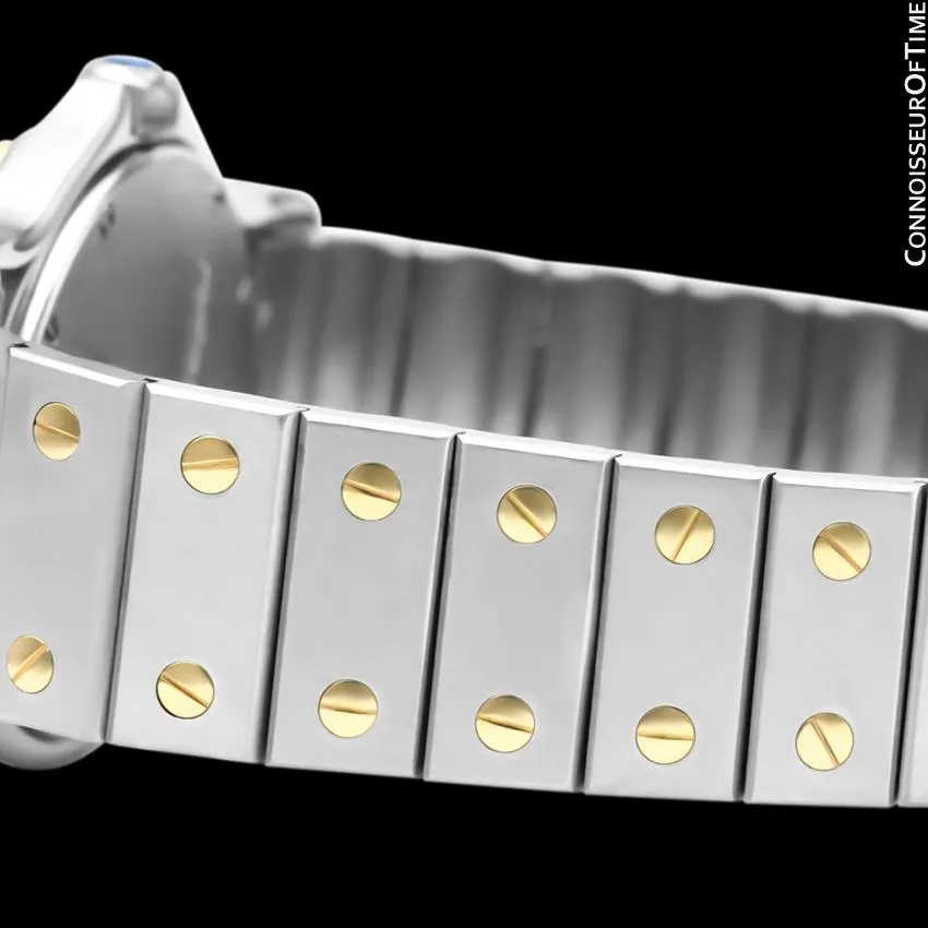 Cartier Santos Octagon Mens Midsize Unisex Quartz Watch - Stainless Steel & 18K Gold