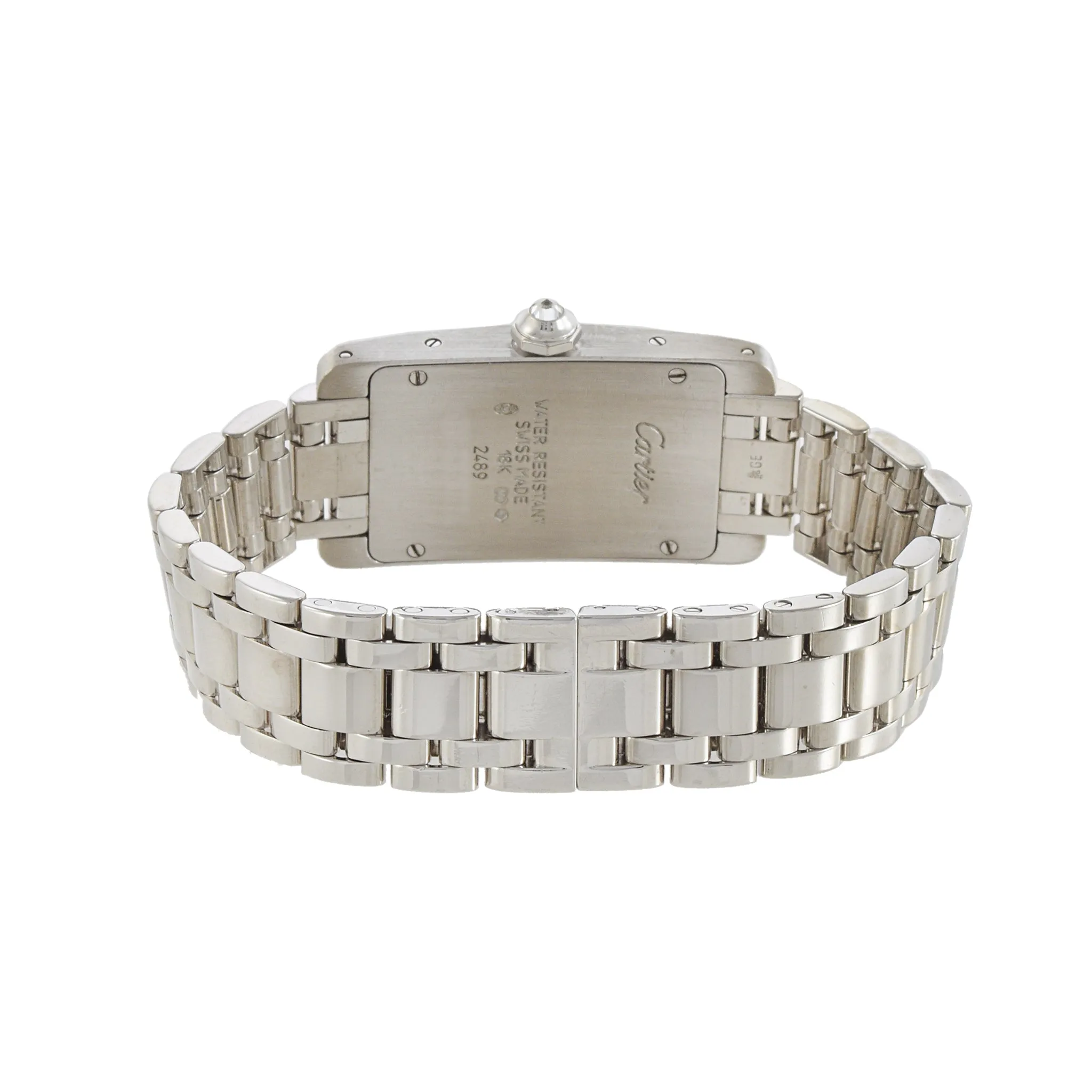 Cartier Tank Americaine White Gold Diamond Ladies Watch WB7018L1