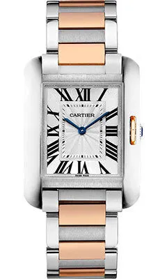 Cartier - Tank Anglaise Stainless Steel and Pink Gold