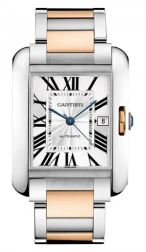 Cartier - Tank Anglaise Stainless Steel and Pink Gold