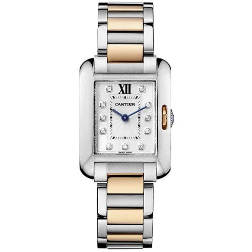 Cartier - Tank Anglaise Stainless Steel and Pink Gold