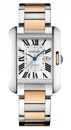 Cartier - Tank Anglaise Stainless Steel and Pink Gold
