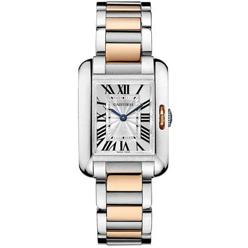 Cartier - Tank Anglaise Stainless Steel and Pink Gold