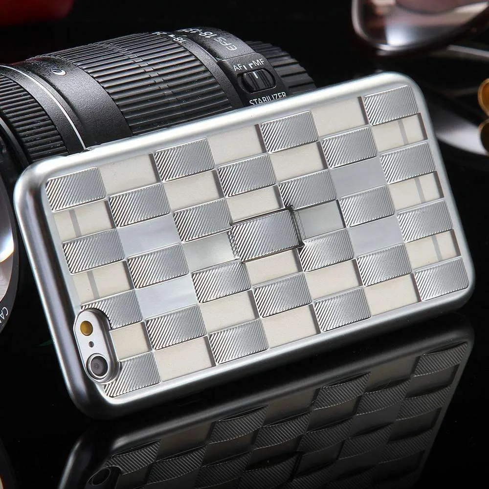 Case For iPhone 6 6s Plus Luxury 3D Weave Pattern Stand Holder Thin Phone