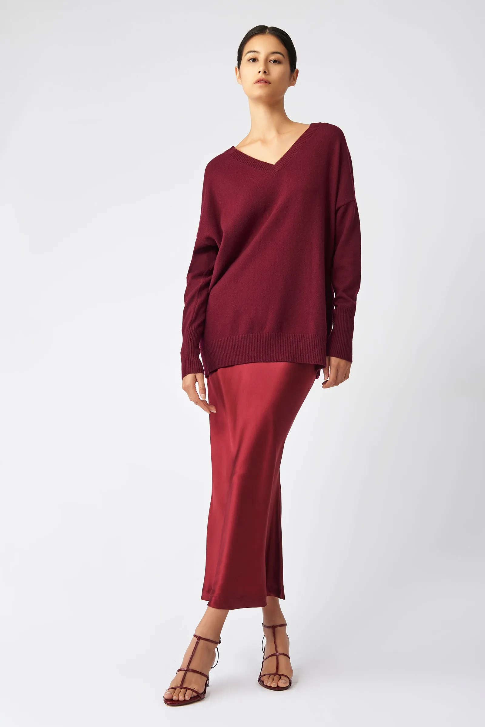 Cashmere V-Neck - Bordeaux
