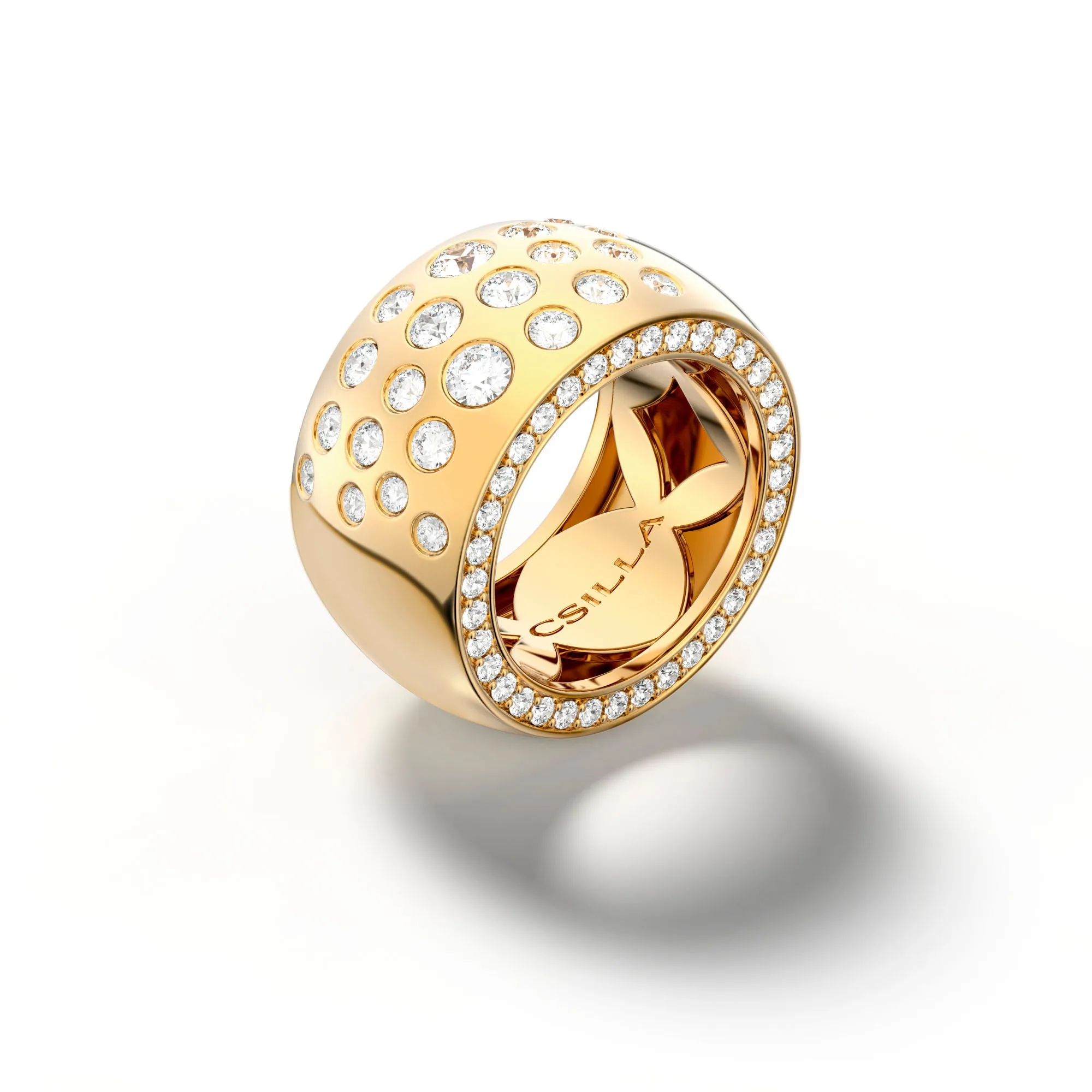 Casino Royale Spy - Yellow Gold Diamond Ring Large