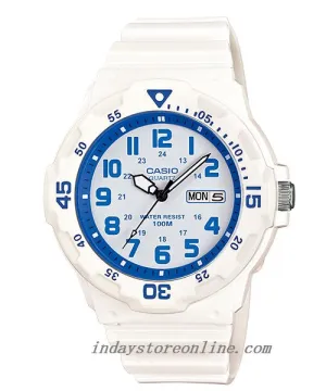 Casio Analog Men's Watch MRW-200HC-7B2 Diving Sport Plexiglas White Resin Strap Watch
