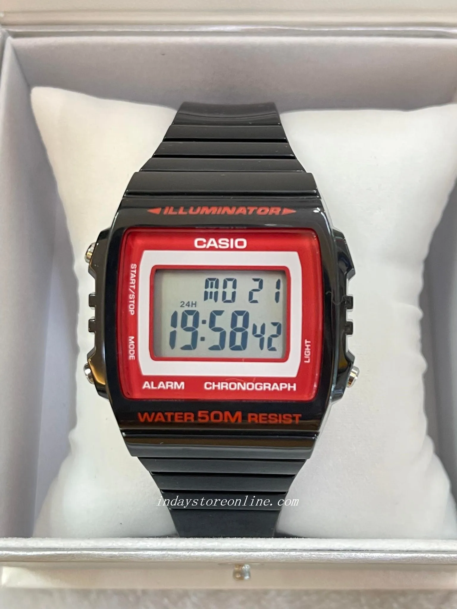 Casio Digital Women's Watch W-215H-1A2 Digital Resin Band Resin Glass Battery Life: 7 years