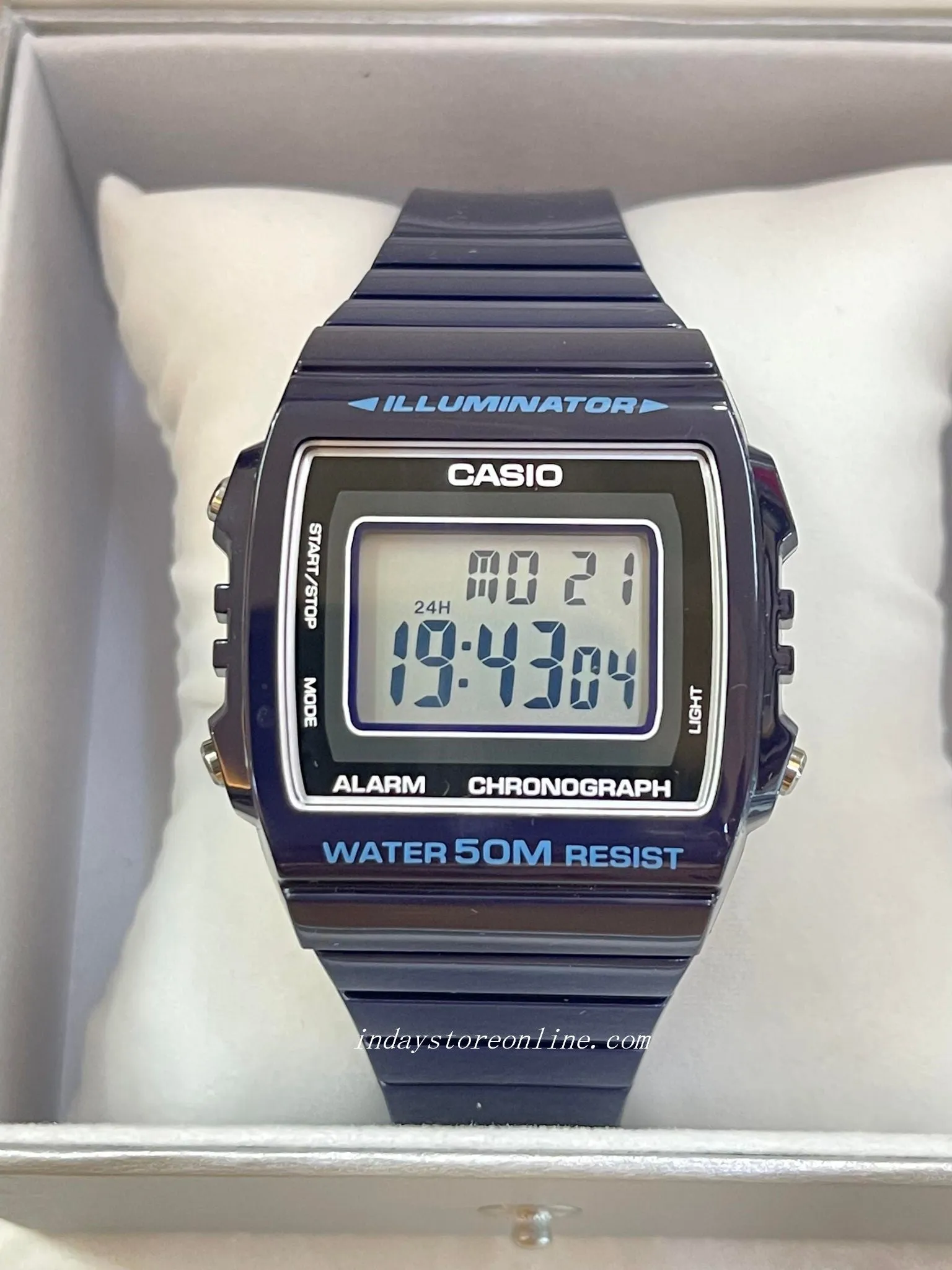 Casio Digital Women's Watch W-215H-2A Digital Resin Band Mineral Glass