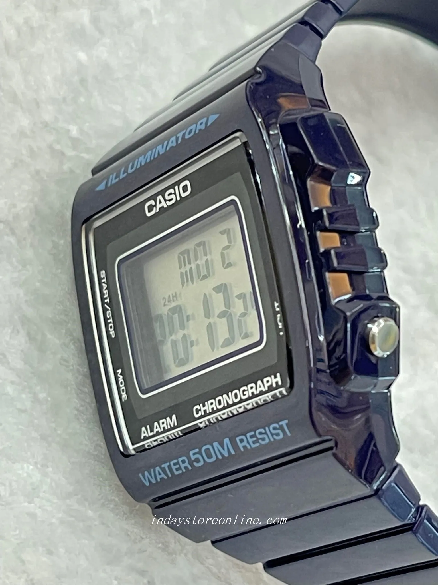 Casio Digital Women's Watch W-215H-2A Digital Resin Band Mineral Glass