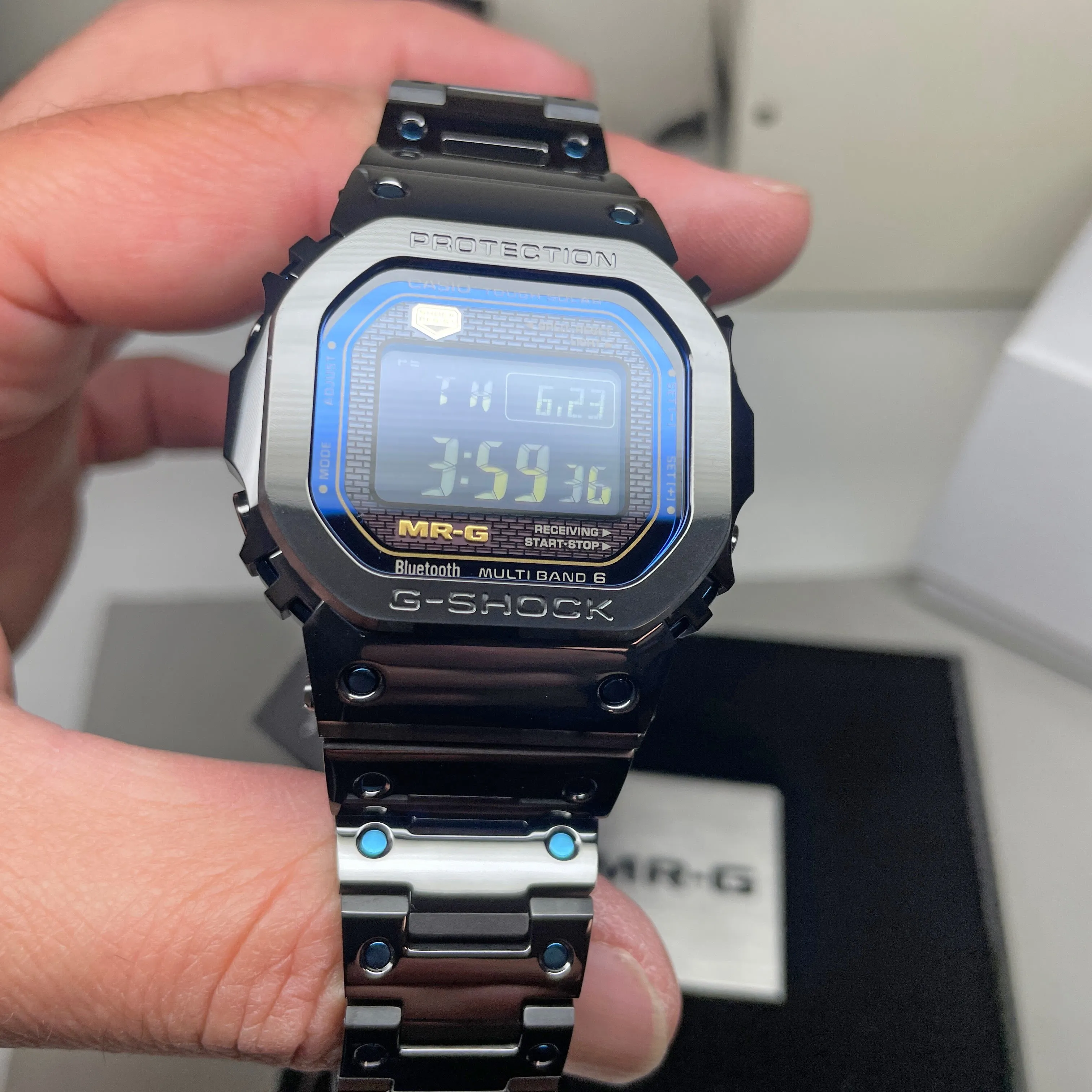 Casio G-SHOCK MRG "Ao Zumi" Blue Black Titanium Square MRGB5000-BA1 Watch Limited Edition