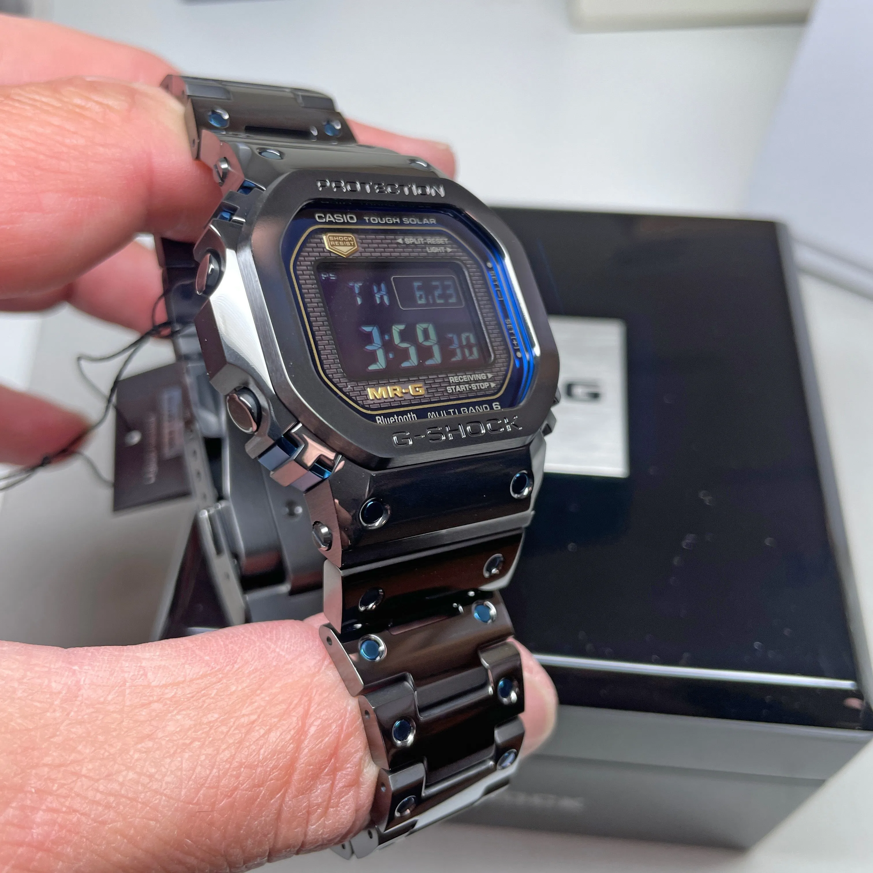 Casio G-SHOCK MRG "Ao Zumi" Blue Black Titanium Square MRGB5000-BA1 Watch Limited Edition