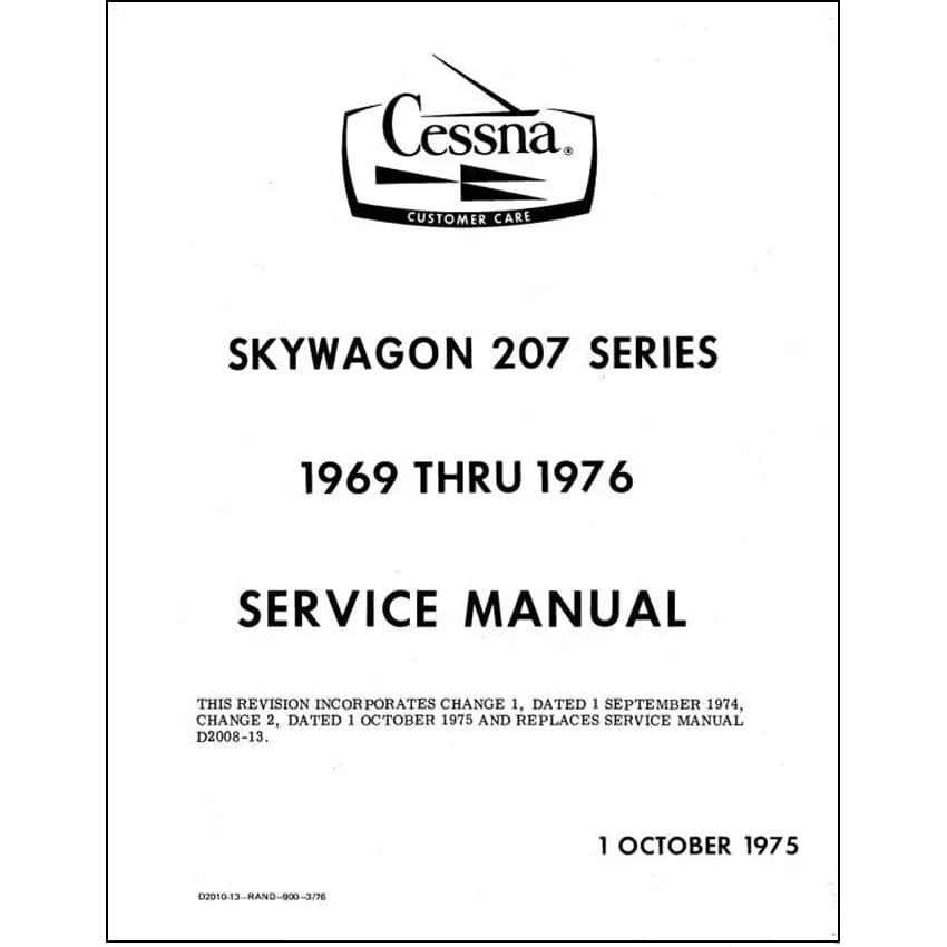 Cessna 207 Skywagon Series 1969-76 Maintenance Manual