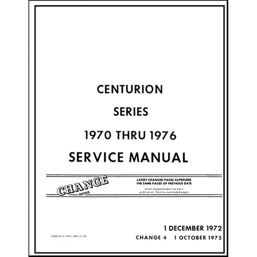 Cessna 210, T210 Centurion 1970-76 Maintenance Manual