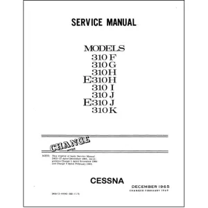 Cessna 310F,G,H,I,J,K 1961-66 Maintenance Manual (D455-13)