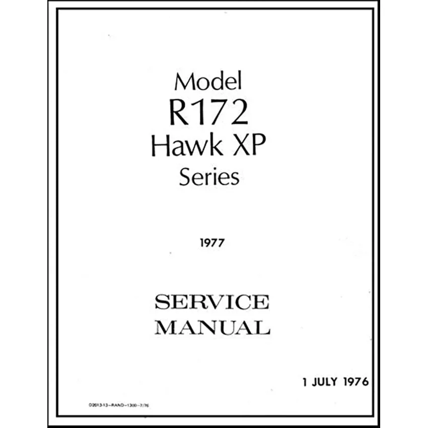 Cessna R172 Hawk XP Series 1977 Maintenance Manual (D2013-13)