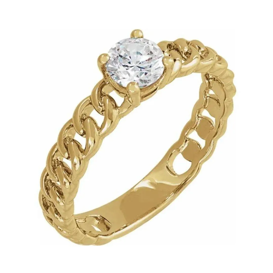 Chain Link Diamond Ring