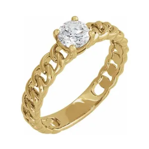 Chain Link Diamond Ring