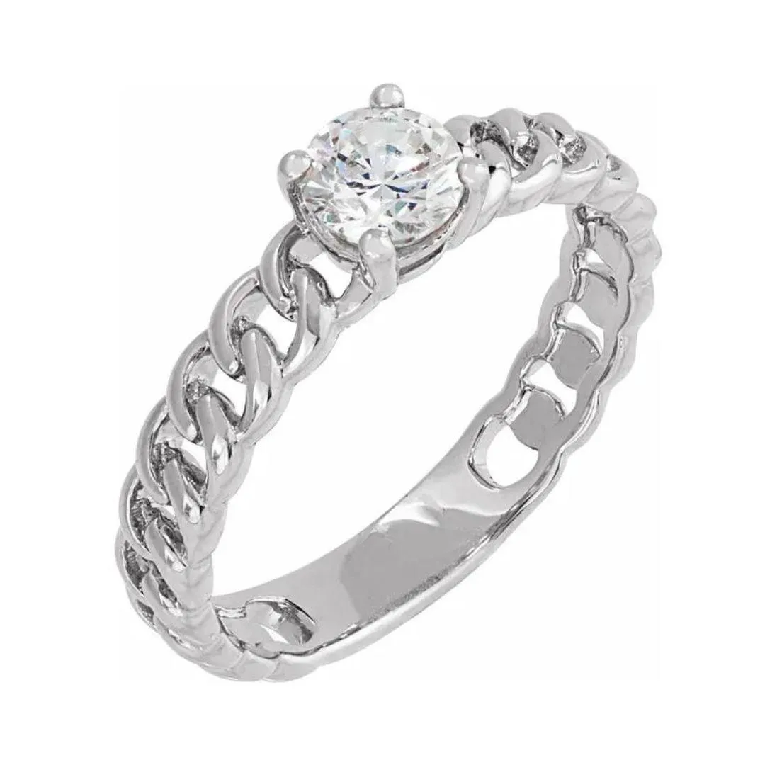 Chain Link Diamond Ring