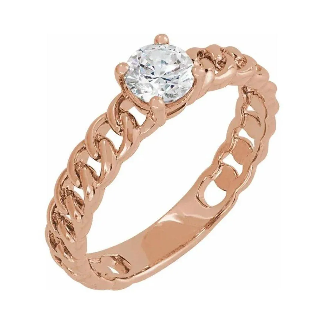 Chain Link Diamond Ring