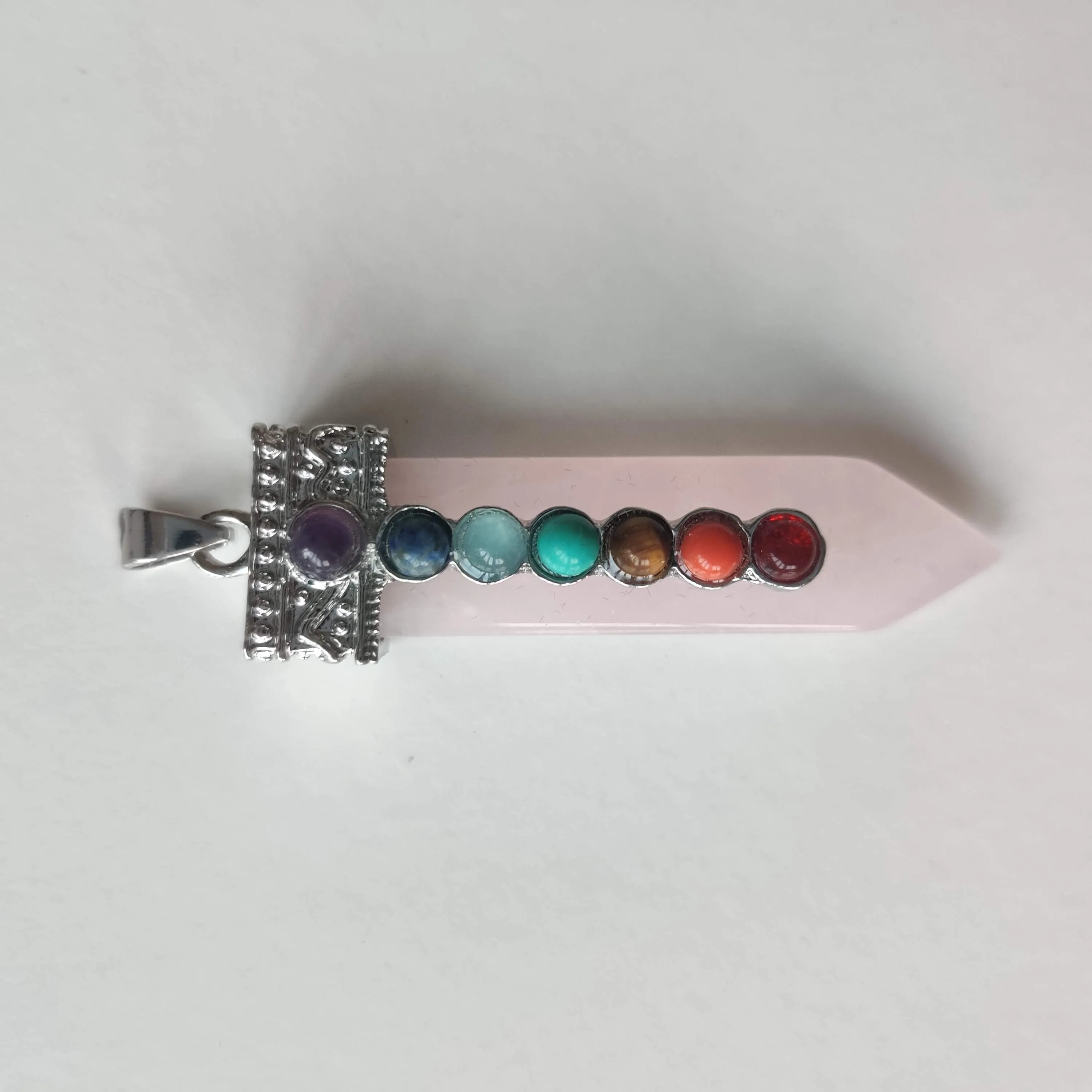 Chakra Rose Quartz Point Pendant