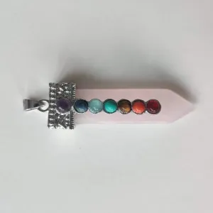 Chakra Rose Quartz Point Pendant